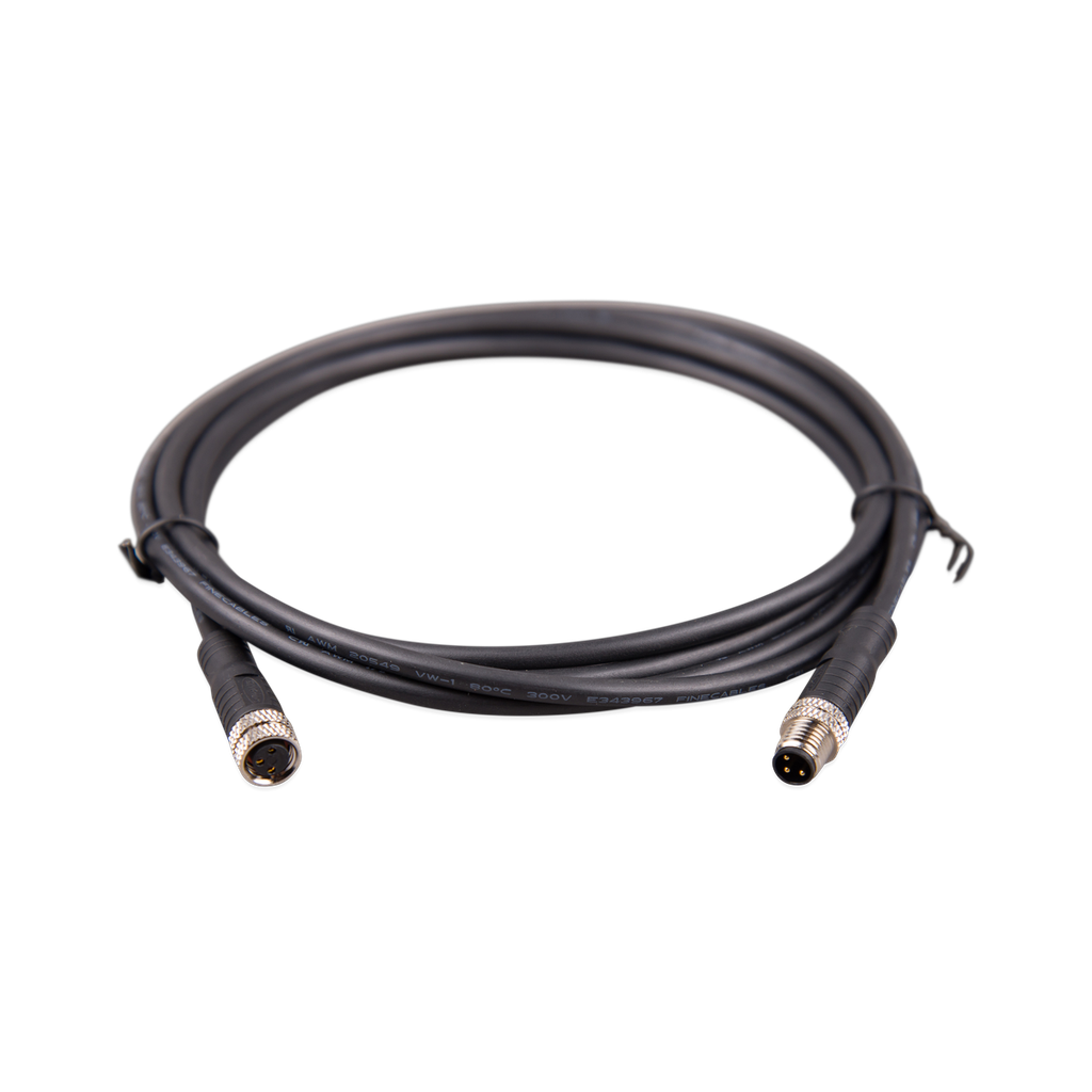 M8 circular connector MaleFemale 3 pole cable 2m (front2).png